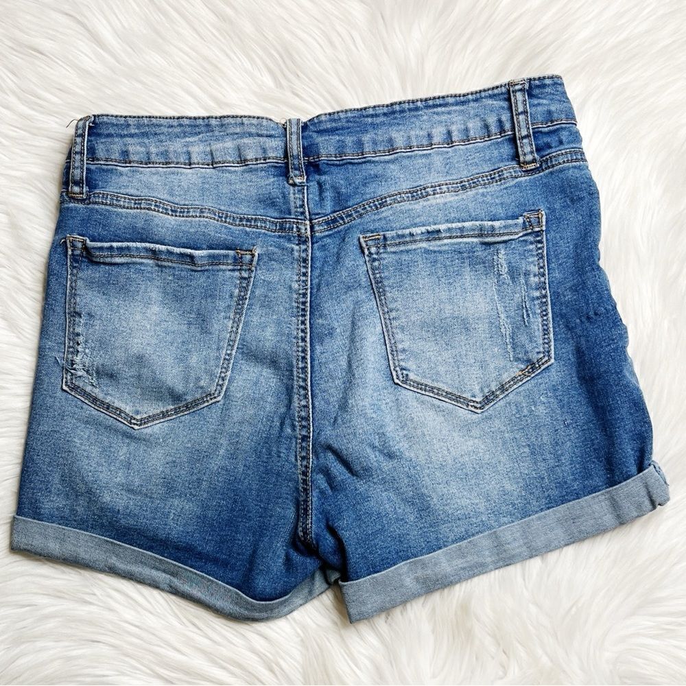 Fire & Rain Denim Cuffed Button Fly Shorts Blue Size 11 - Picture 2 of 4